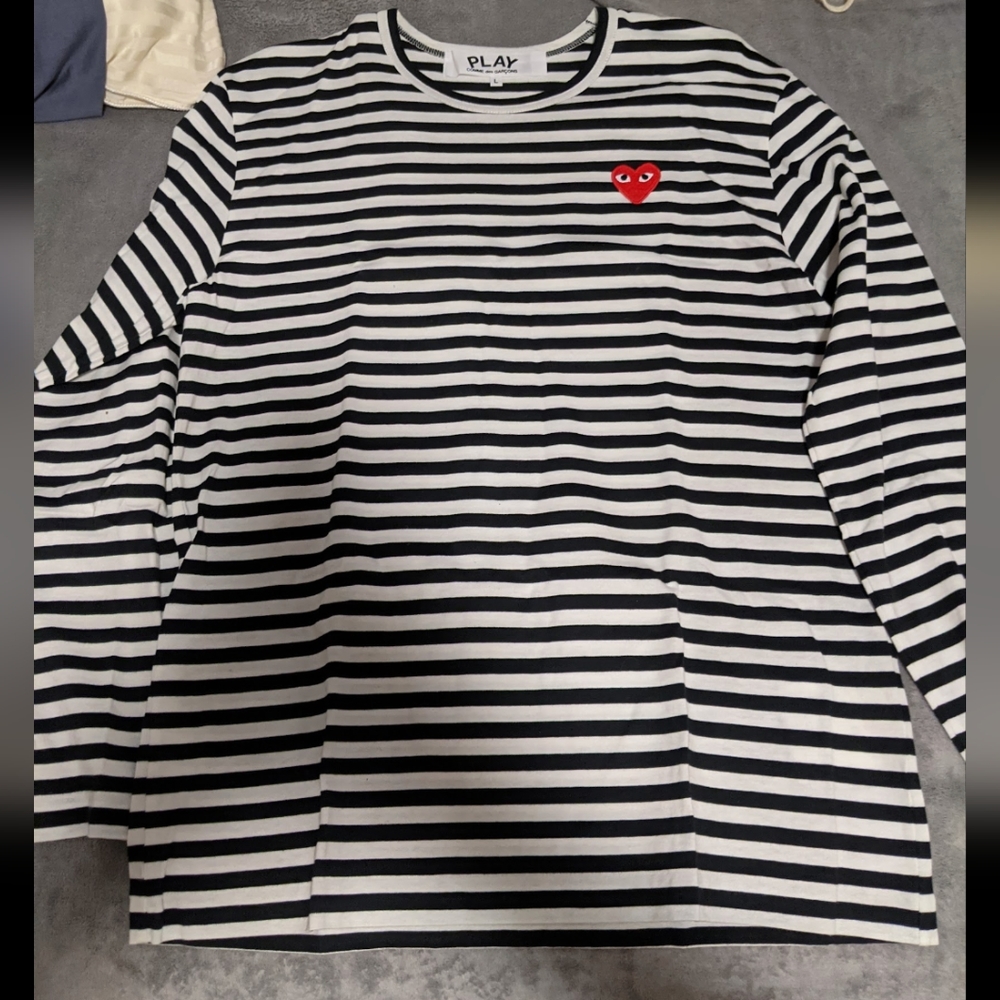 Comme Des Garcon PLAY Stripe Long Sleeve T-Shirt